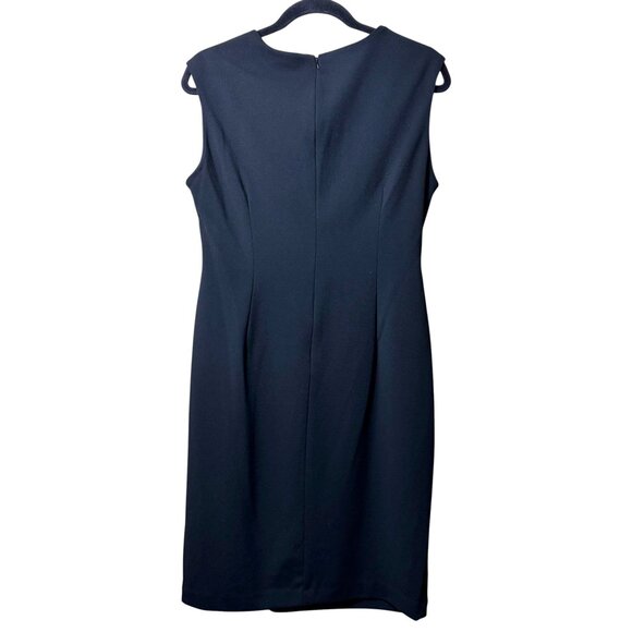 NWT DKNY Jewel Neck Sleeveless Short Length Sheath Dress (Black) - Size 12 - Picture 4 of 8